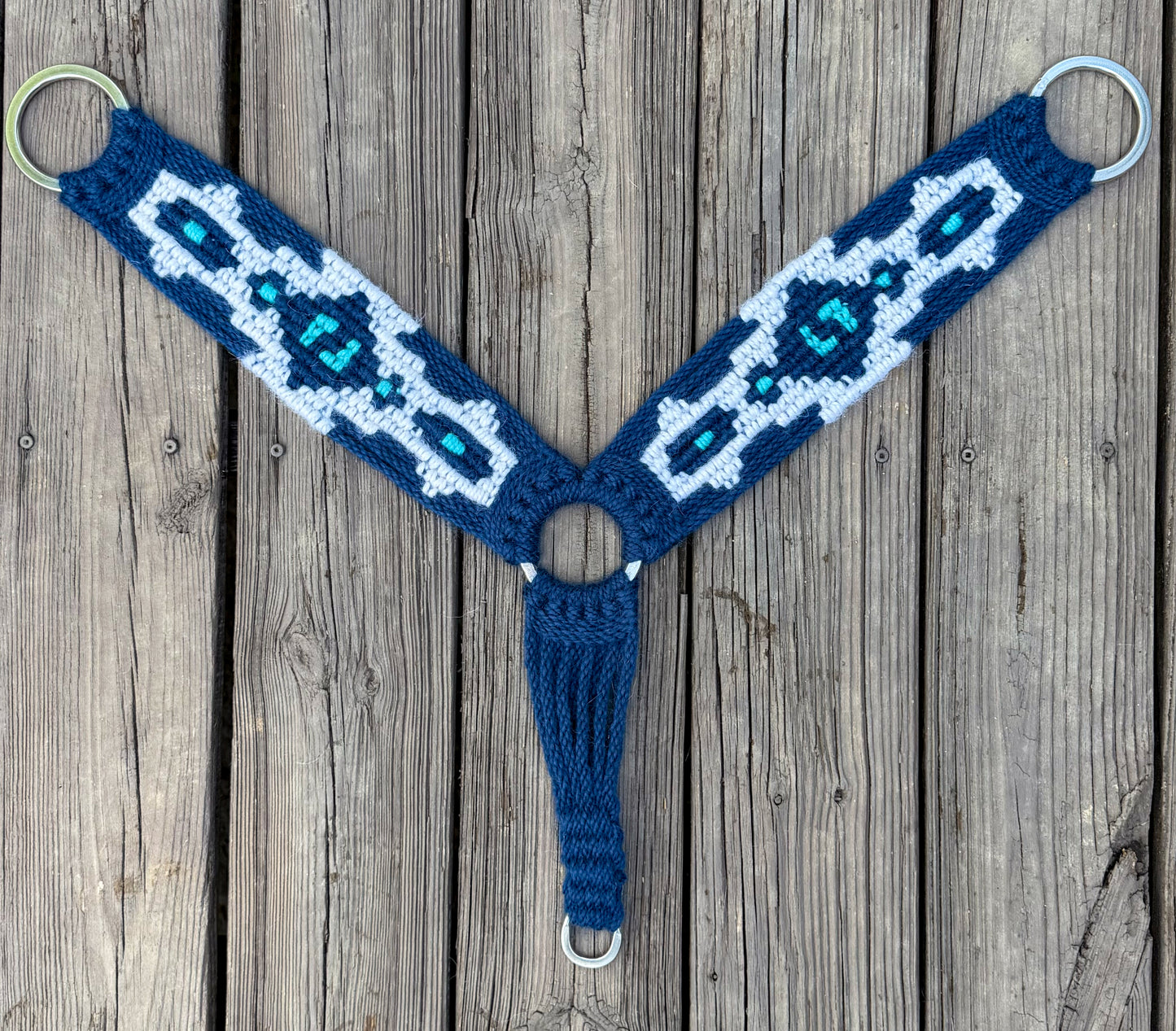 Blue Aztec Breast Collar