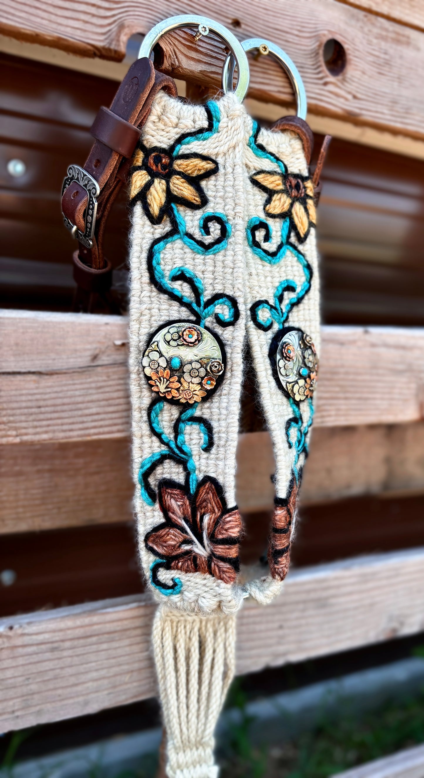 Flowers with Rowdy Rose conchos- Breast collar