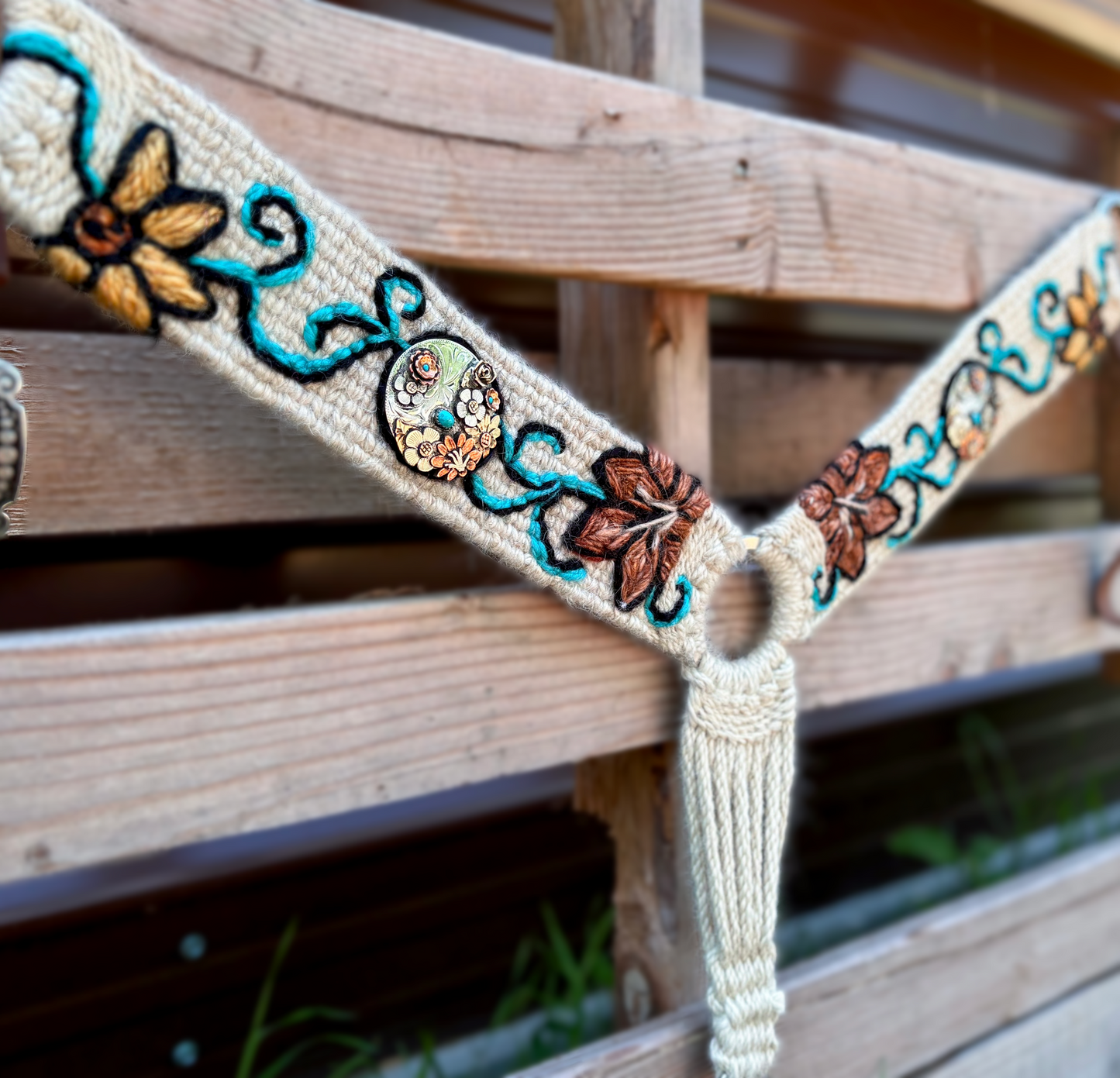 Flowers with Rowdy Rose conchos- Breast collar