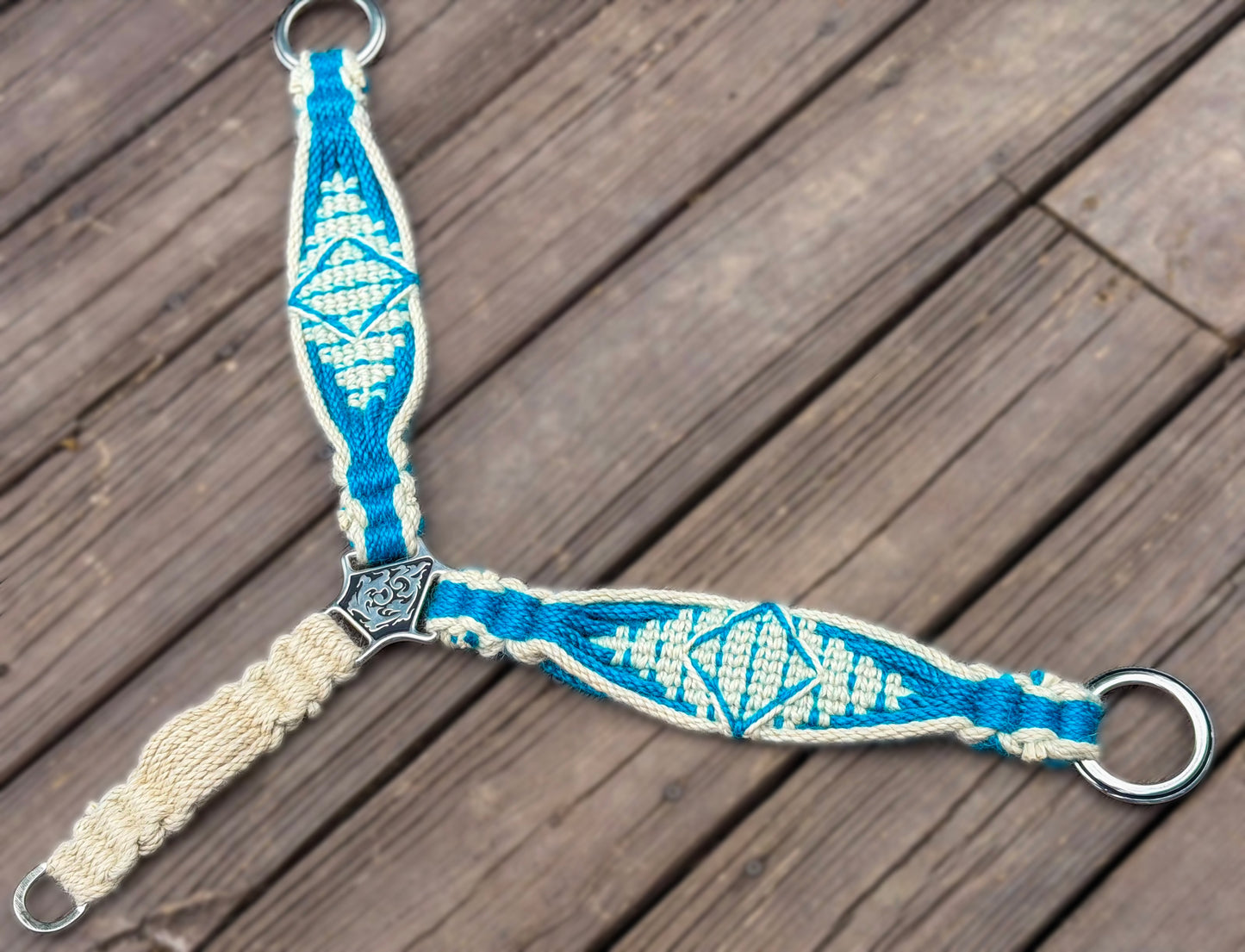 Turquoise Pinstripe Breast Collar