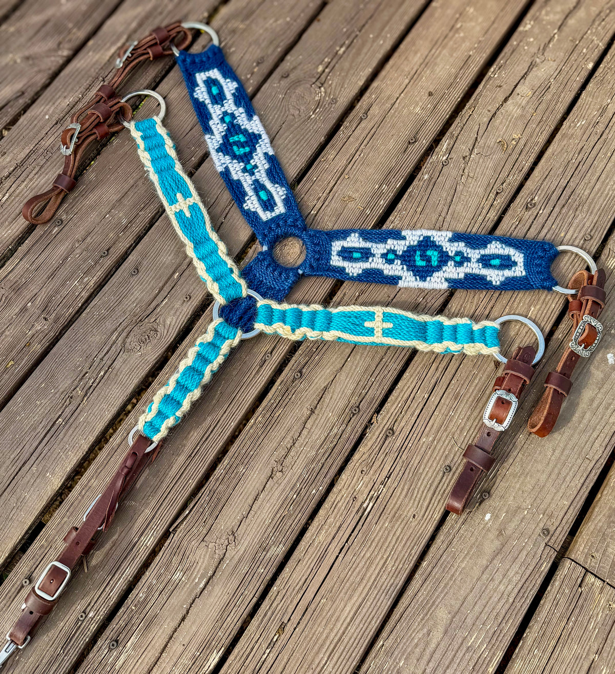 Blue Aztec Breast Collar