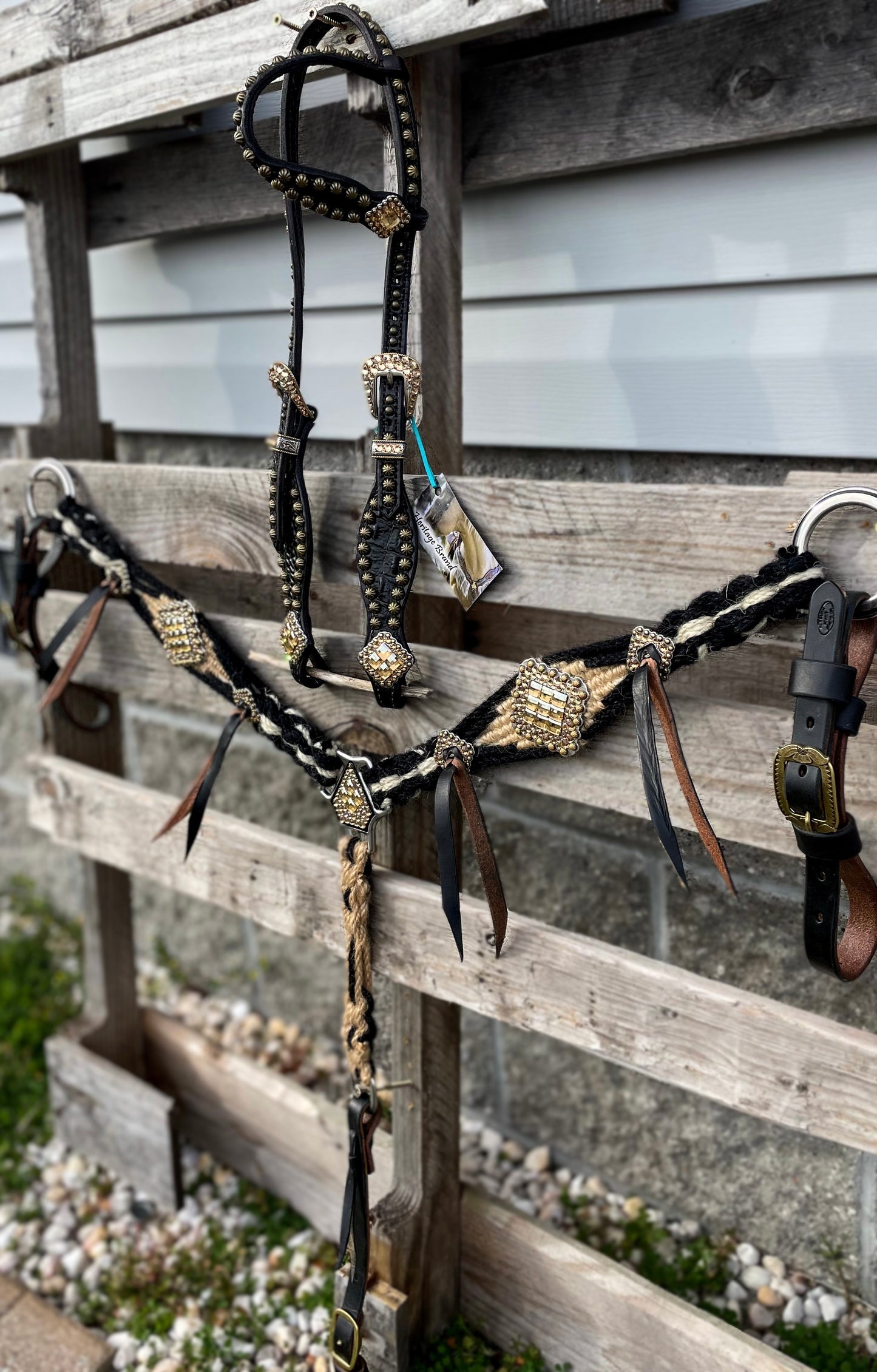 Heritage Brand headstall with Bling Breast collar