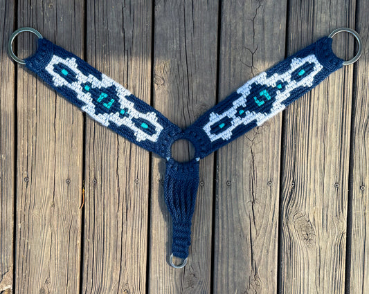 Blue Aztec Breast Collar
