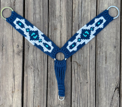Blue Aztec Breast Collar