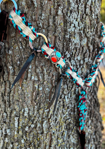 Red & Turquoise Stone Ring Breast Collar