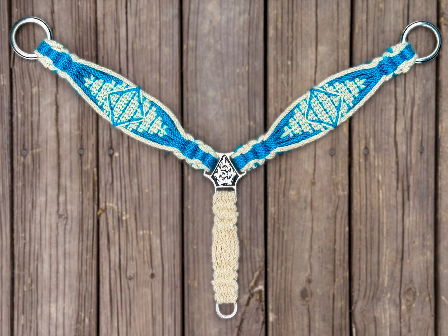 Turquoise Pinstripe Breast Collar