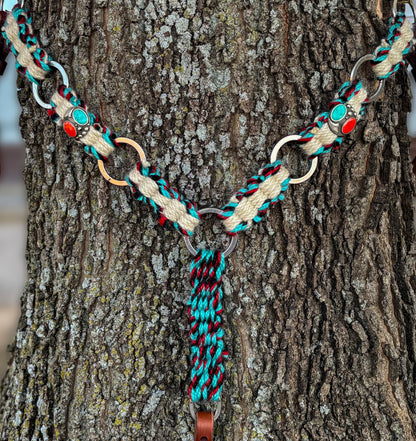 Red & Turquoise Stone Ring Breast Collar