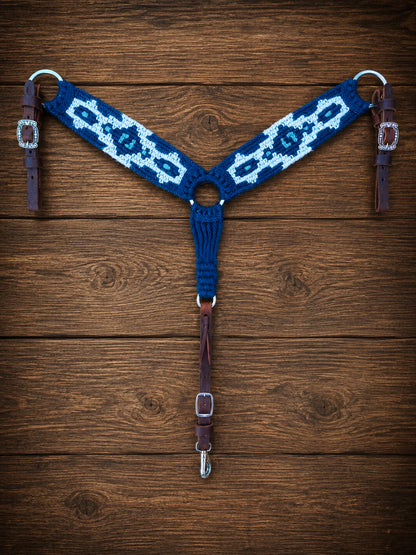 Blue Aztec Breast Collar