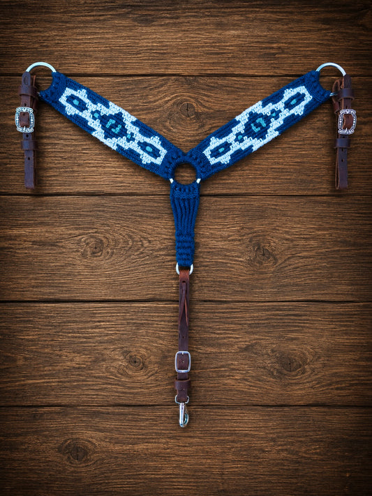 Blue Aztec Breast Collar