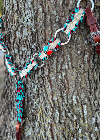 Red & Turquoise Stone Ring Breast Collar
