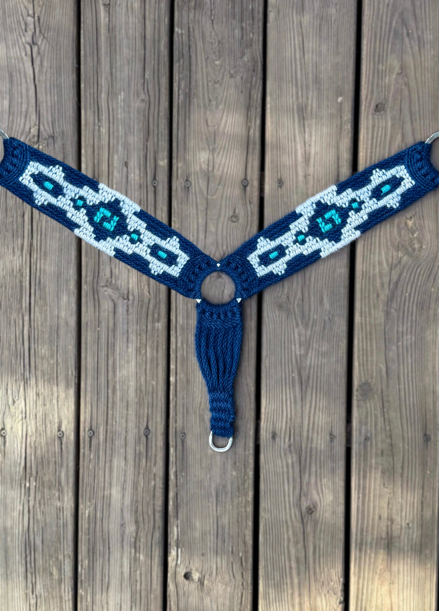 Blue Aztec Breast Collar