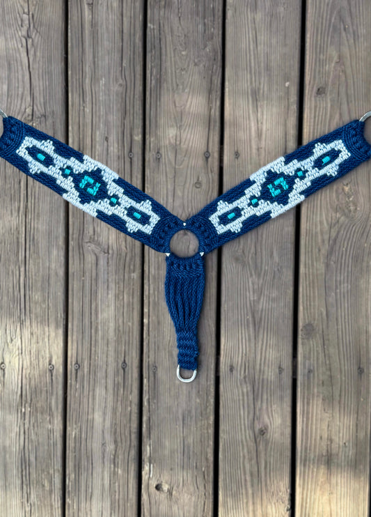 Blue Aztec Breast Collar