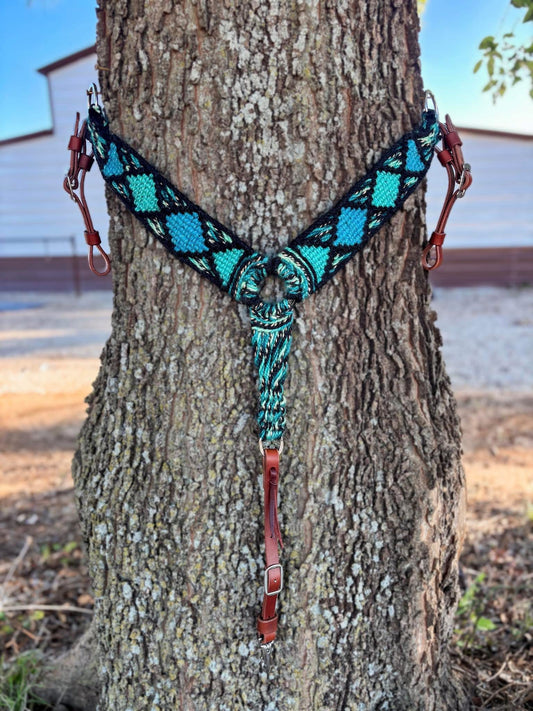 Geometric Blues Breast Collar