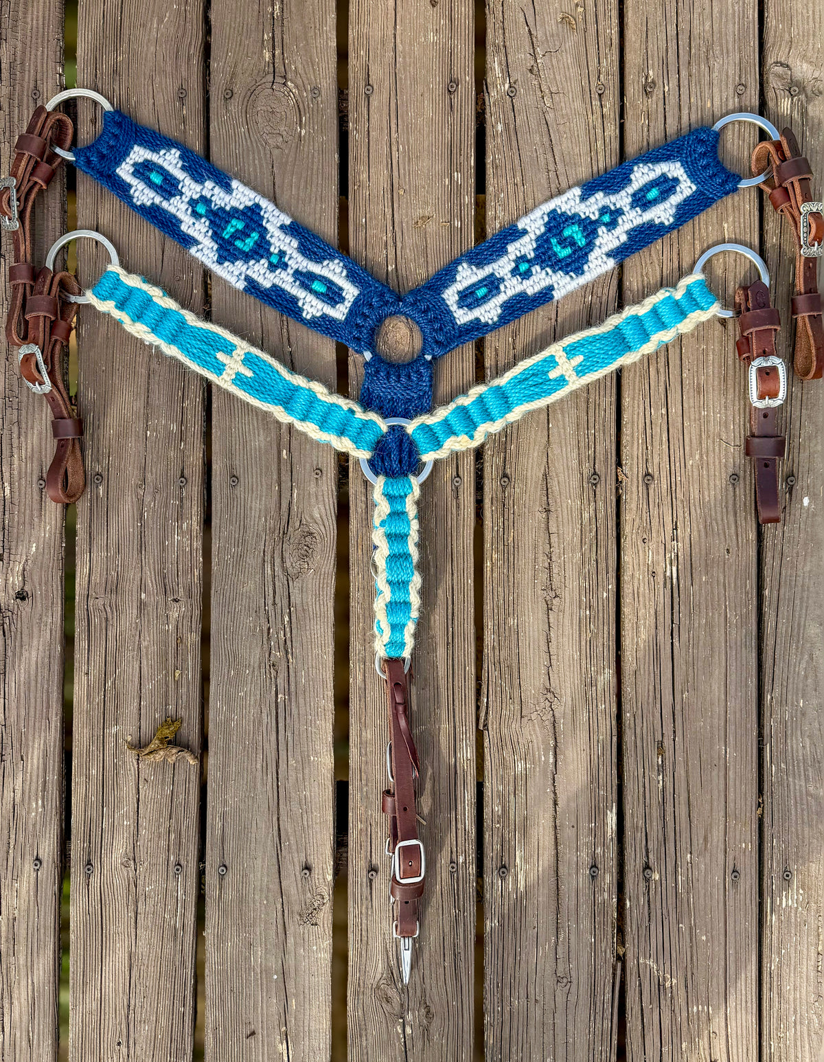 Blue Aztec Breast Collar