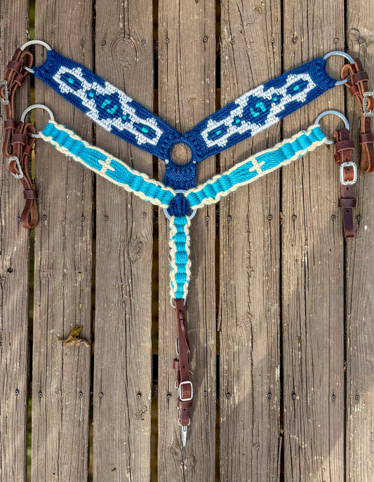 Blue Aztec Breast Collar