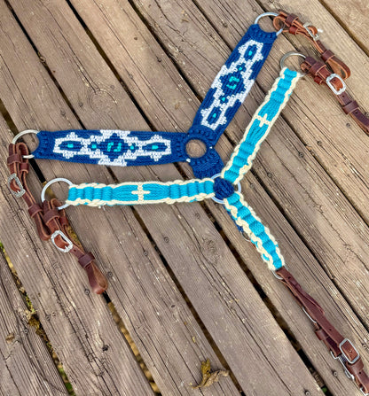 Blue Aztec Breast Collar